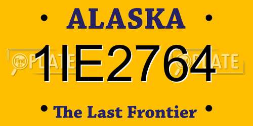 1IE2764 Alaska License Plate