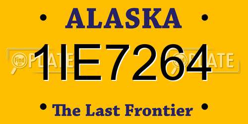 1IE7264 Alaska License Plate