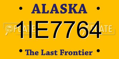 1IE7764 Alaska License Plate