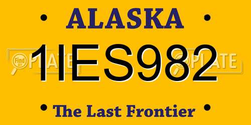 1IES982 Alaska License Plate