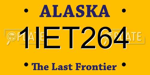 1IET264 Alaska License Plate