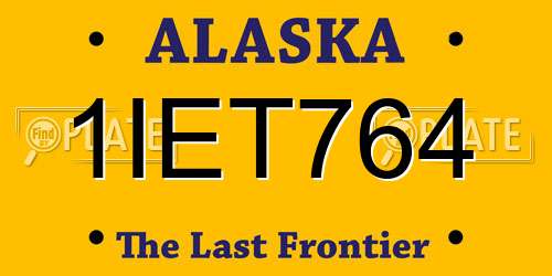 1IET764 Alaska License Plate