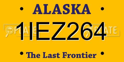 1IEZ264 Alaska License Plate