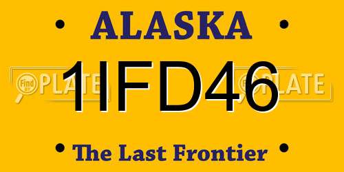 1IFD46 Alaska License Plate