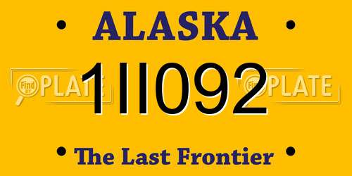 1II092 Alaska License Plate