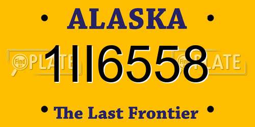1II6558 Alaska License Plate