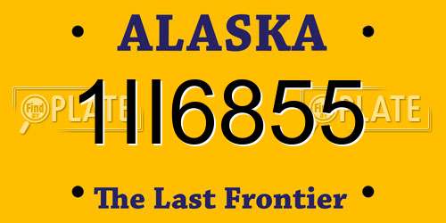 1II6855 Alaska License Plate
