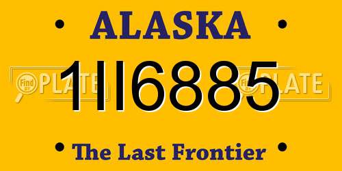 1II6885 Alaska License Plate