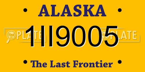 1II9005 Alaska License Plate