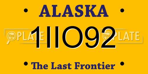 1IIO92 Alaska License Plate