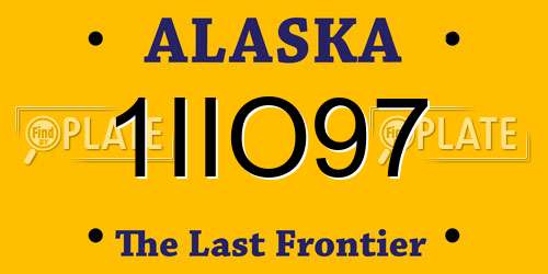 1IIO97 Alaska License Plate