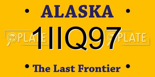 1IIQ97 Alaska License Plate