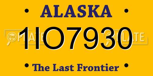1IO7930 Alaska License Plate