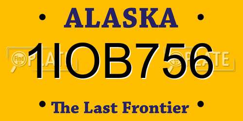 1IOB756 Alaska License Plate
