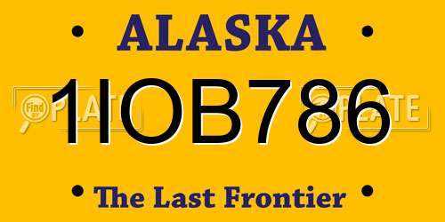 1IOB786 Alaska License Plate