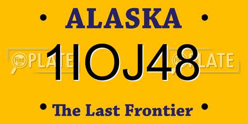 1IOJ48 Alaska License Plate