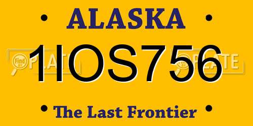 1IOS756 Alaska License Plate