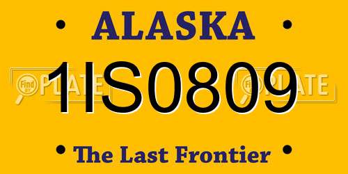 1IS0809 Alaska License Plate