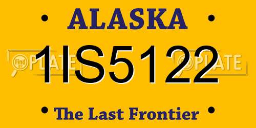 1IS5122 Alaska License Plate