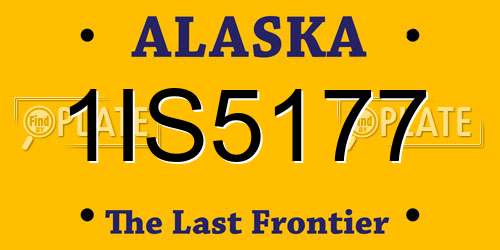 1IS5177 Alaska License Plate