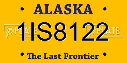 1IS8122 Alaska License Plate