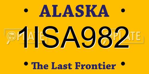 1ISA982 Alaska License Plate