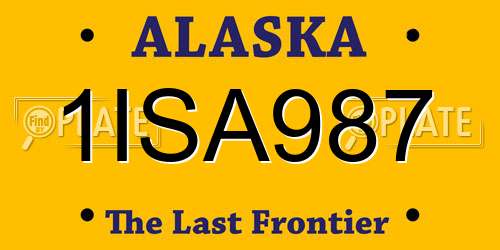 1ISA987 Alaska License Plate