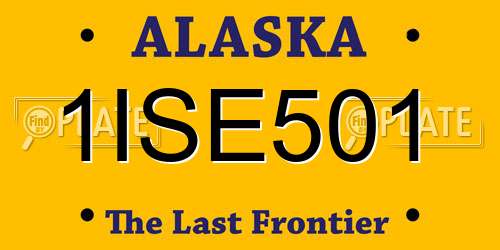 1ISE501 Alaska License Plate