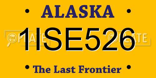 1ISE526 Alaska License Plate
