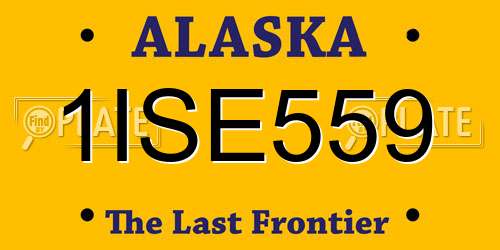 1ISE559 Alaska License Plate