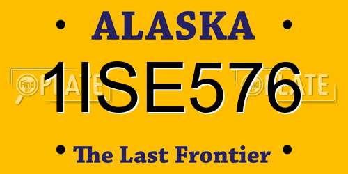 1ISE576 Alaska License Plate