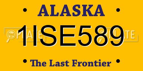 1ISE589 Alaska License Plate