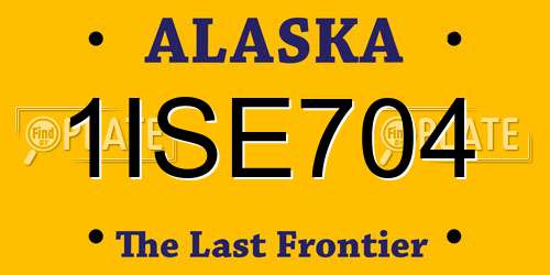 1ISE704 Alaska License Plate