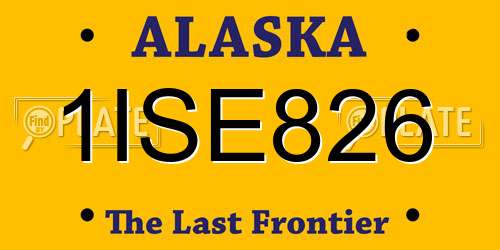 1ISE826 Alaska License Plate