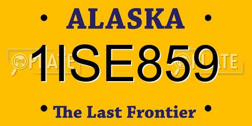 1ISE859 Alaska License Plate