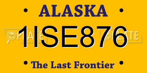 1ISE876 Alaska License Plate