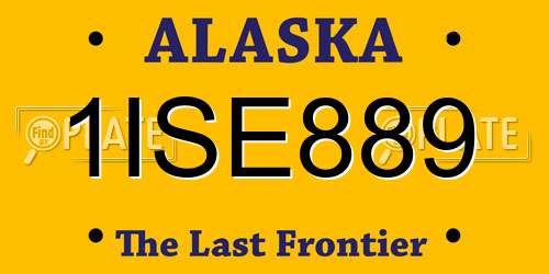 1ISE889 Alaska License Plate