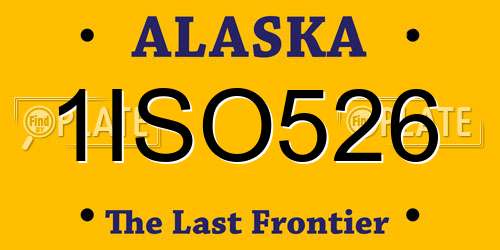 1ISO526 Alaska License Plate