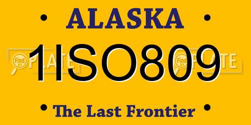 1ISO809 Alaska License Plate