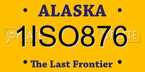 1ISO876 Alaska License Plate