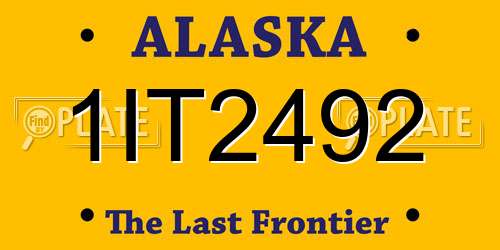 1IT2492 Alaska License Plate