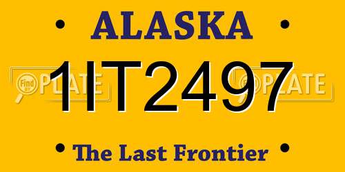 1IT2497 Alaska License Plate