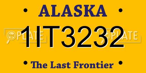 1IT3232 Alaska License Plate