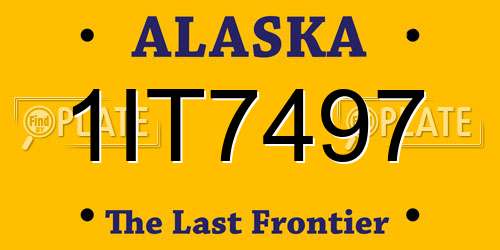1IT7497 Alaska License Plate