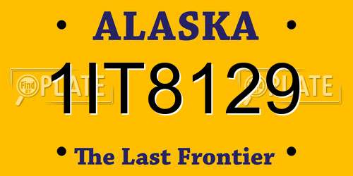 1IT8129 Alaska License Plate