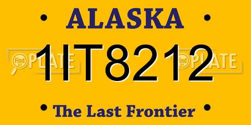 1IT8212 Alaska License Plate