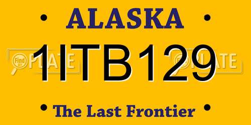 1ITB129 Alaska License Plate