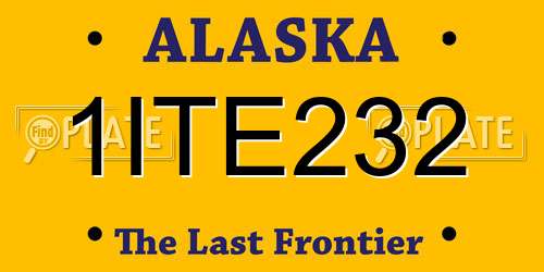 1ITE232 Alaska License Plate
