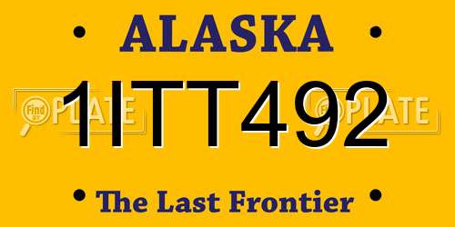 1ITT492 Alaska License Plate