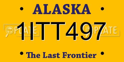 1ITT497 Alaska License Plate